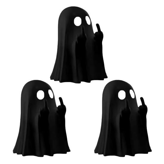 1/2/3/4/6Pcs Halloween Middle Finger Ghost Figurine Mini Spooky Ghost Statue Holiday Party