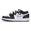 Jordan Air Jordan 1 Устойчивые к истиранию Нескользящие Низкие Винтажные Баскетбольные Кроссовки Мужские Черный Белый Серый 553558-131(Команда85-)