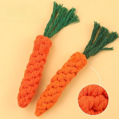 Жевательная игрушка для собак Морковь Канат для укусов для собак Игрушка для домашних собак Чистка коренных зубов Хлопковый канат Щенок Морковь Хлопковый канат Аксессуары для игрушек для домашних животных