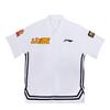 Li Ning CBA Series Shanxi Team Letter Loose Quick-Dry Polo Retro Shirt Short Sleeve Unisex Shirts White ATSUA15-1