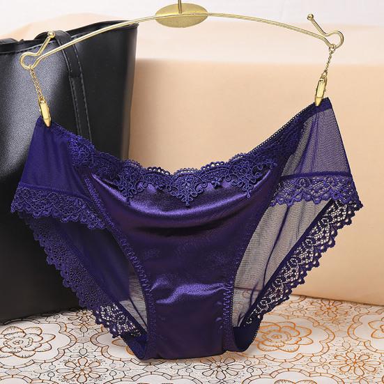 Women Briefs Trendy Sexy Perspective Thin Comfortable Inside Wearing Nylon Lace Stitching Ladies Briefs Sleeping Accessories