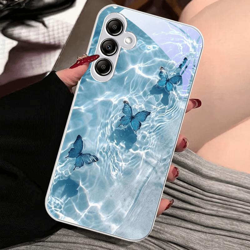 Модный чехол для Samsung A73 A72 A71 A70 A70S Для Galaxy A56 A55 A54 A53 A52 A52S A51 A50 A50S ПК Закаленное стекло Чехол для телефона