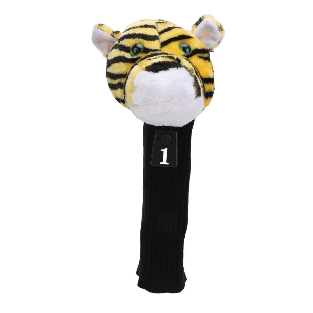 Golf Club Head Cover Plush Nylon Cute Tiger Head Protective Animal Golf Headcover for Golf Lovers Women Men