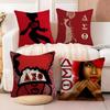 DDelta SSigma Theta Cushion Cover Natural Linen Organic Fabric DoubleSided Printing Sofa Home Decor Breathable Bed Pillow