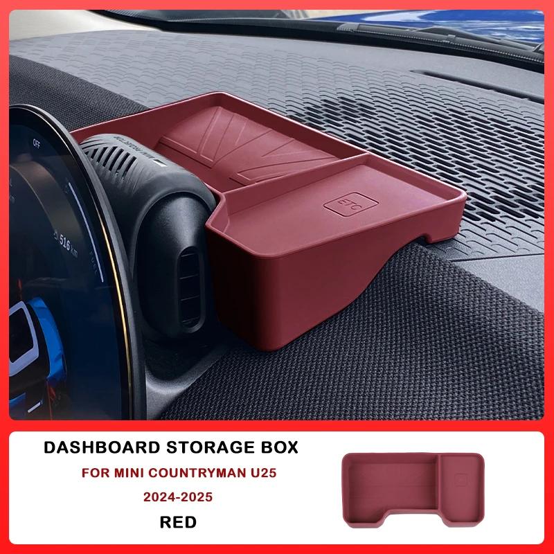 For Mini Cooper U25 Countryman Car Dashboard Storage Box Central Control Storage Wireless Charging Silicone Pad Auto Accessories