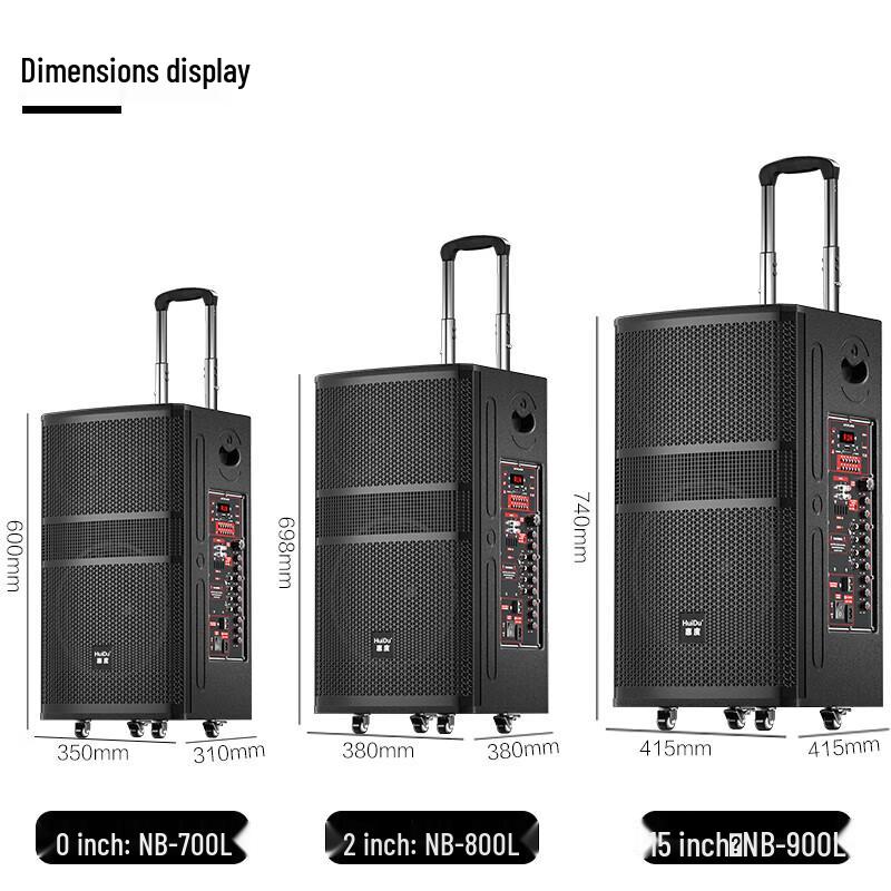 HuiDu NB-900L 12-inch 3-Way Portable Outdoor Speaker with Mic