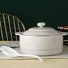 Керамический суповой и рисовый горшок Jingdezhen, 9 дюймов, с двумя ручками