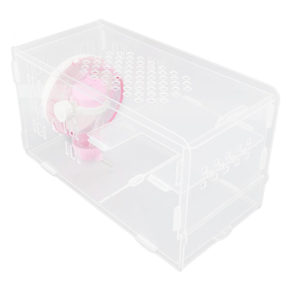 Маленький домик для хомяка, акриловый, прозрачный, бесшумные колеса, экономящий место, портативный, многофункциональный