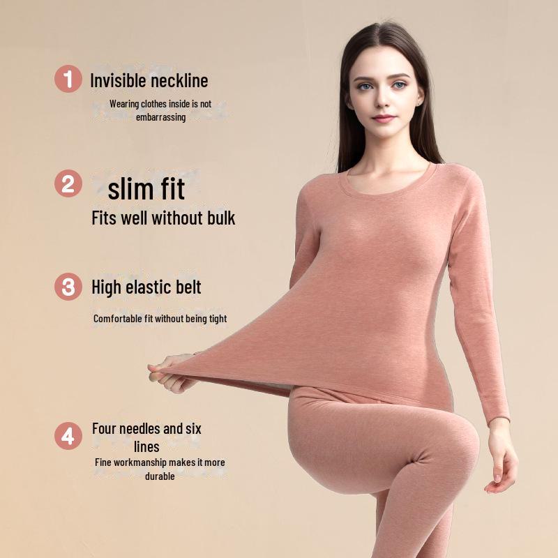 Женский термобелье Meiyabi из кашемира и шелка - осень/зима, плюс бархат, утолщенный для тепла