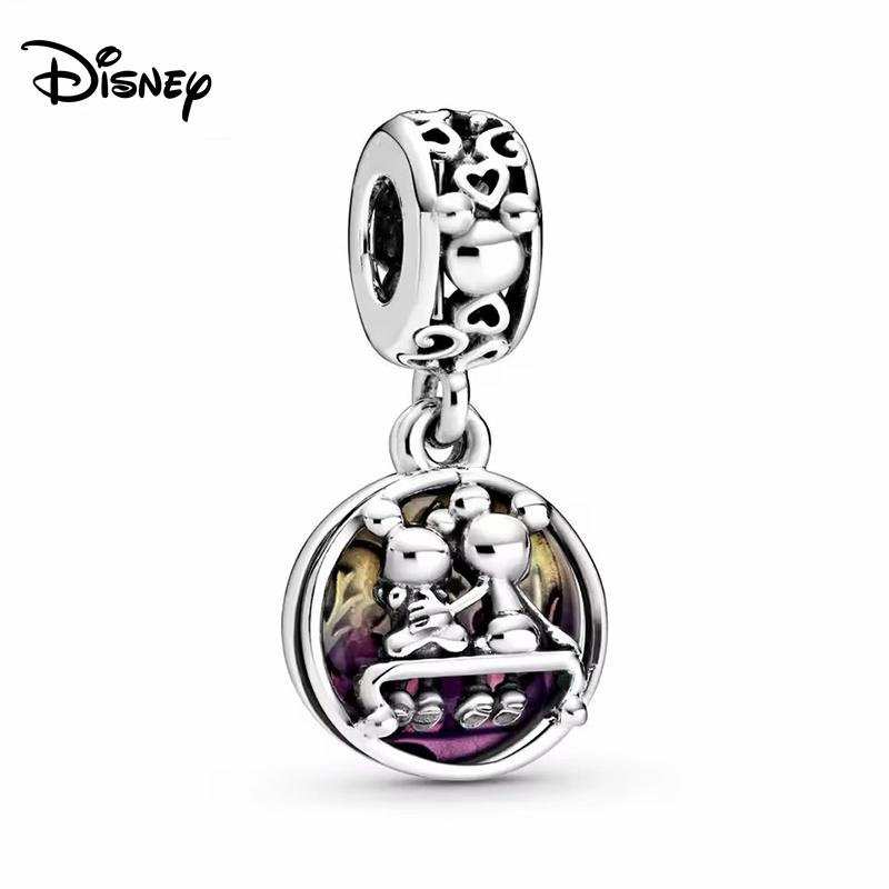 Disney 925 Silver Minnie Strawberry Bear Charms Beads Fits 3mm Original Bracelet Necklace Womens DIY Fine Jewelry Gifts