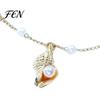 Hypoallergenic Ankle Chain Ocean Starfish Conch Charm Anklet, Adjustable Faux Pearl Alloy Bracelet for Women, Beach Foot Jewelry Lightweight