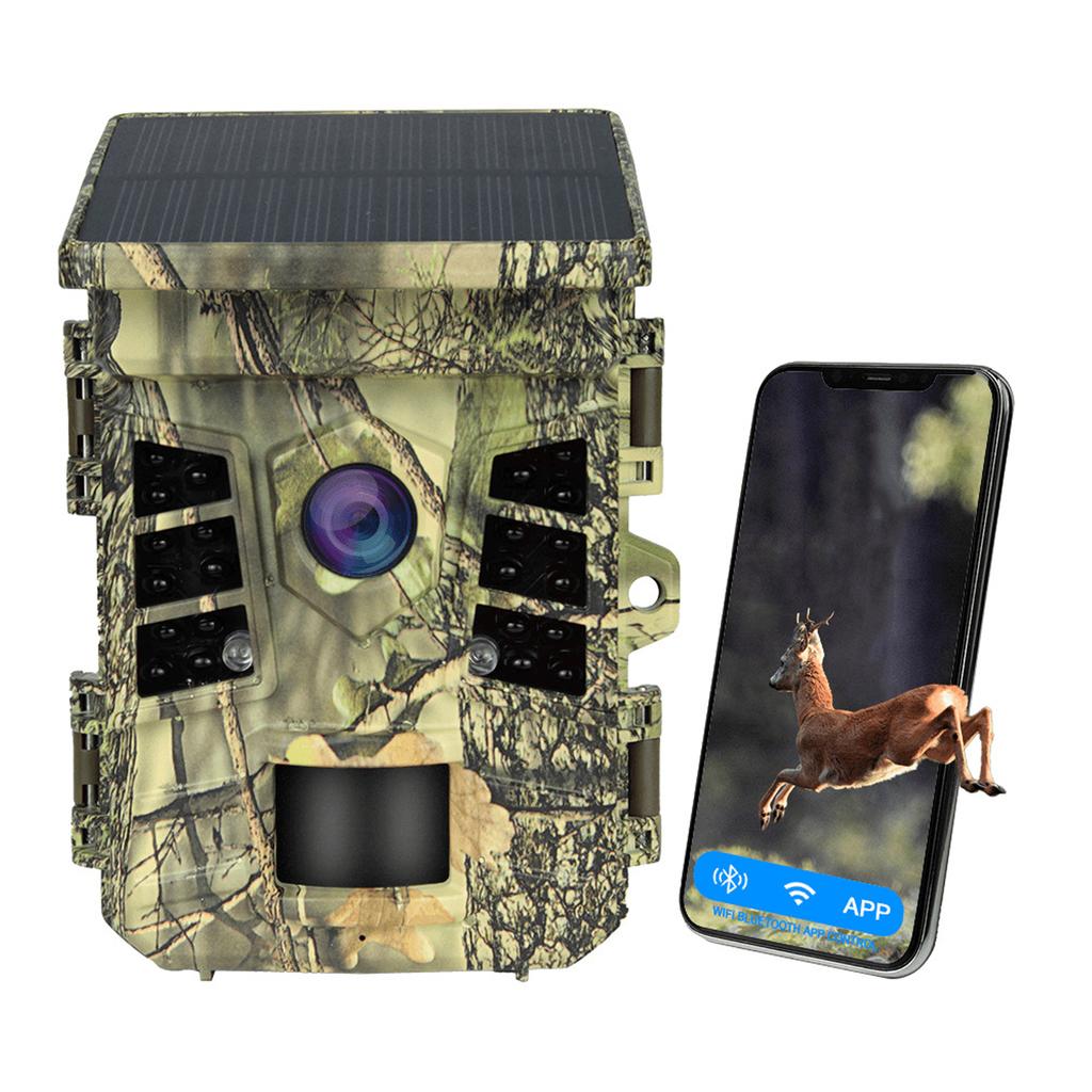 IP66 Trail Camera, Solar Powered Camera with Night , 32MP WiFi Trail Camera for Outdoor Use