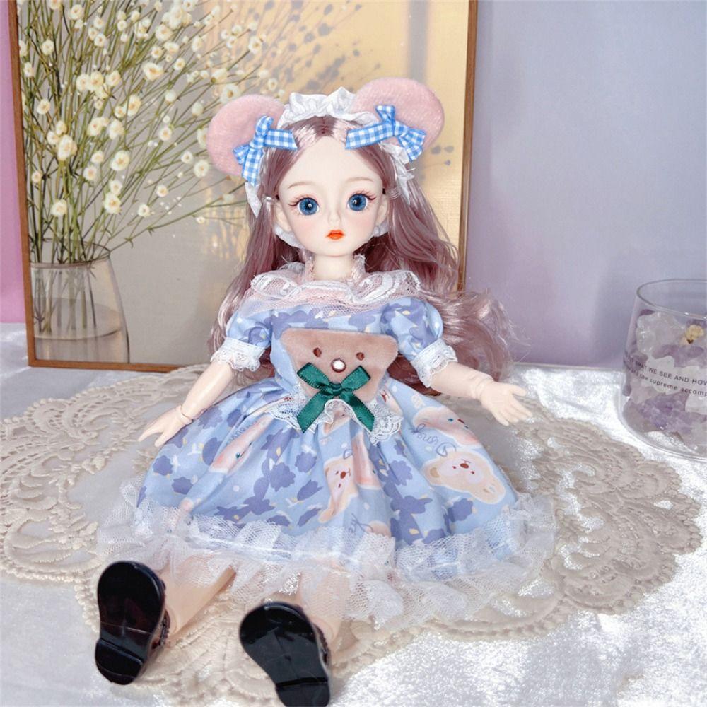 3D Eyes BJD Dolls with Clothes Removable Joints Doll Simulated Eye Hinge Doll Girls Gifts