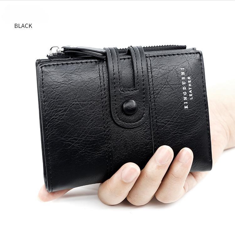 Новые деловые мужские кошельки на молнии, держатель для карт, высококачественный мужской кошелек, новый винтажный держатель для монет из искусственной кожи, мужские кошельки