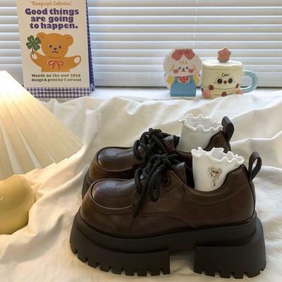 Модная обувь Женские кроссовки Платформа Розы Толстая подошва 2025 Ретро шнуровка Весенняя обувь Женские кроссовки Платформа Розы Толстая подошва 2025 Р