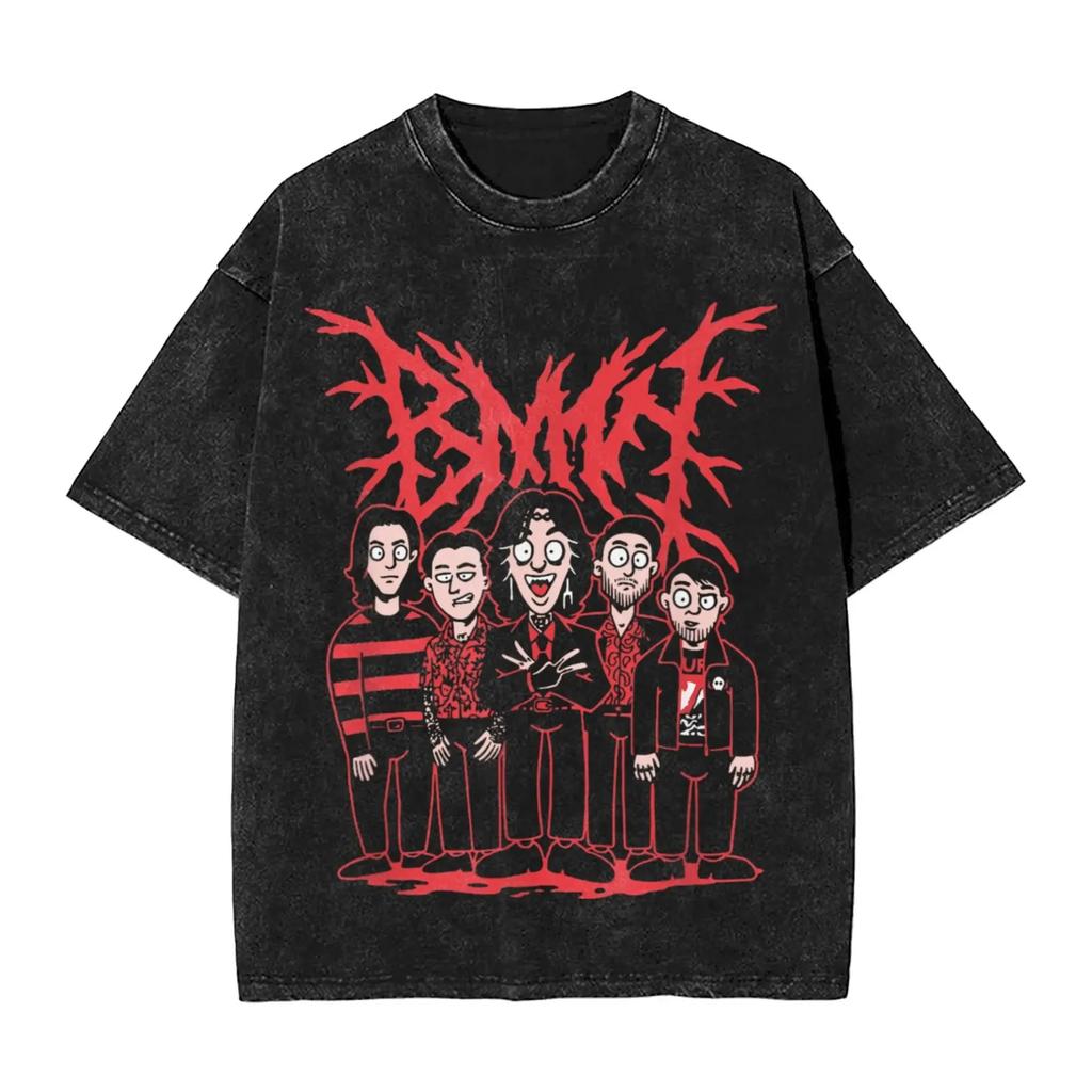 Футболки ROCK Band Bring Me The Horizon для фанатов BMTH, стиранные, винтажные топы, новинка, футболка с графическим принтом, винтажные свободные хлопковые топы