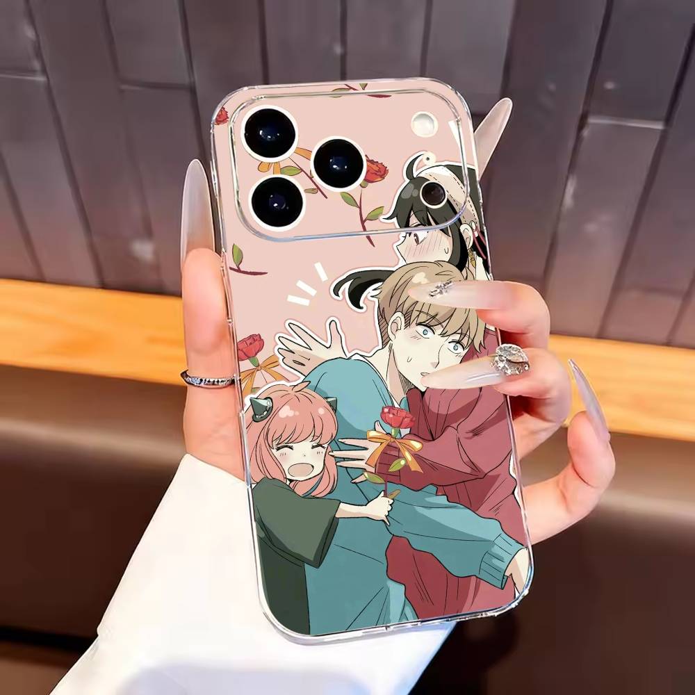 Spy x F-Family Phone Case For iPhone17,16,15,14,13,12,11 Plus,Pro Max Soft Transparent Cover