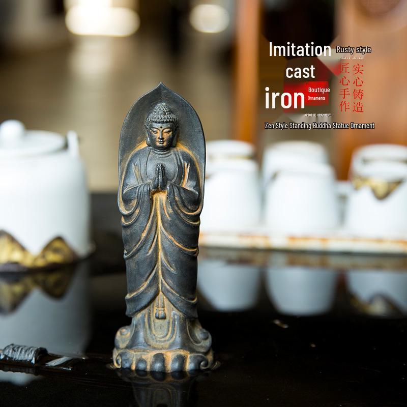Ручная работа, китайская дзен-статуя Будды Шакьямуни для рабочего стола или алтаря