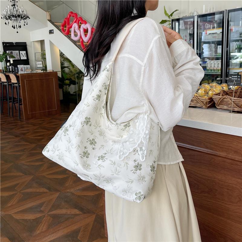 Женская большая холщовая сумка с цветочным принтом - летняя сумка для колледжа и поездок на работу