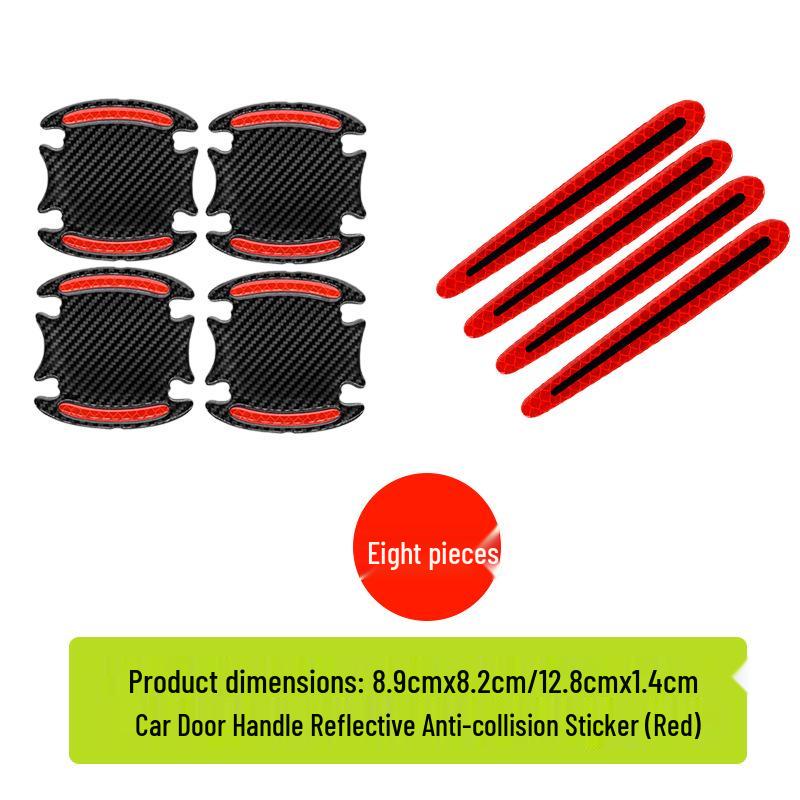 Car Door Anti-Collision Carbon Fiber Texture Reflective Protection Sticker