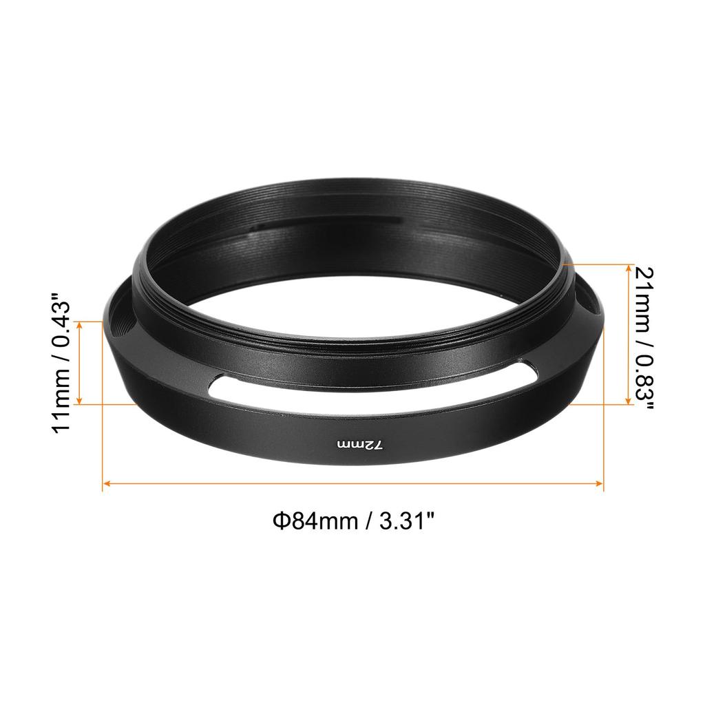 PATIKIL 72 мм Бленда для объектива универсальной камеры Стандартная вентиляция Матовая поверхность Внутренняя полость Бленда Черная