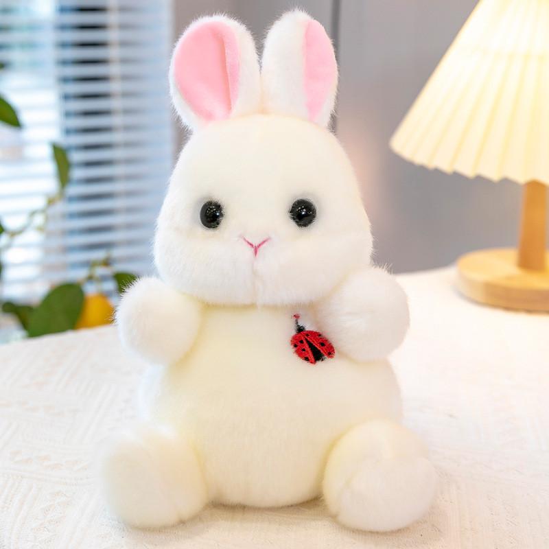 Soft Animal Plush Toy White Rabbit With Pp Cotton For Children Comfort Gift