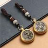 12 Знаков Зодиака Плетеный Веревочный Латунный Китайский Стиль Брелок Кольцо для Ключей Кольцо для Ключей от Машины Брелок для Девушки
