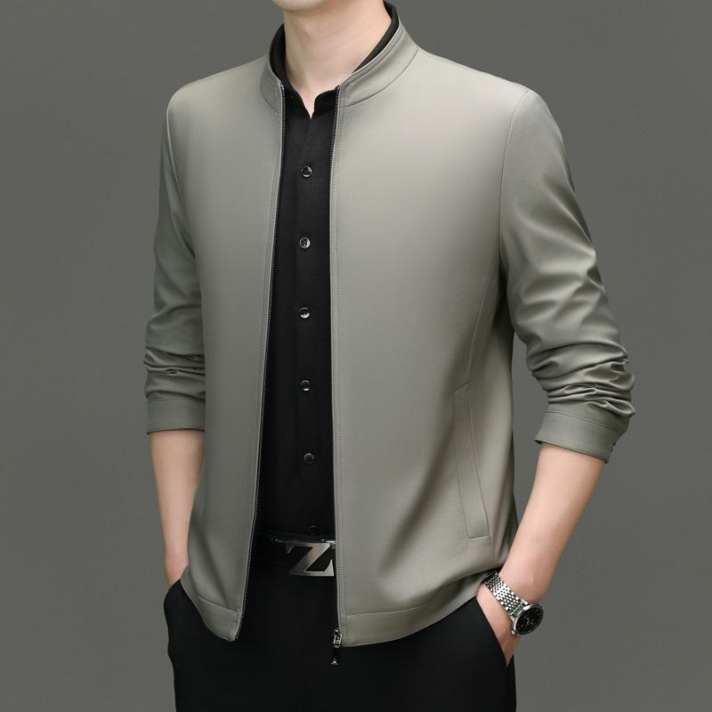 Куртка с воротником-стойкой, деловая куртка на молнии, куртка для мужчин среднего возраста, куртка для папы