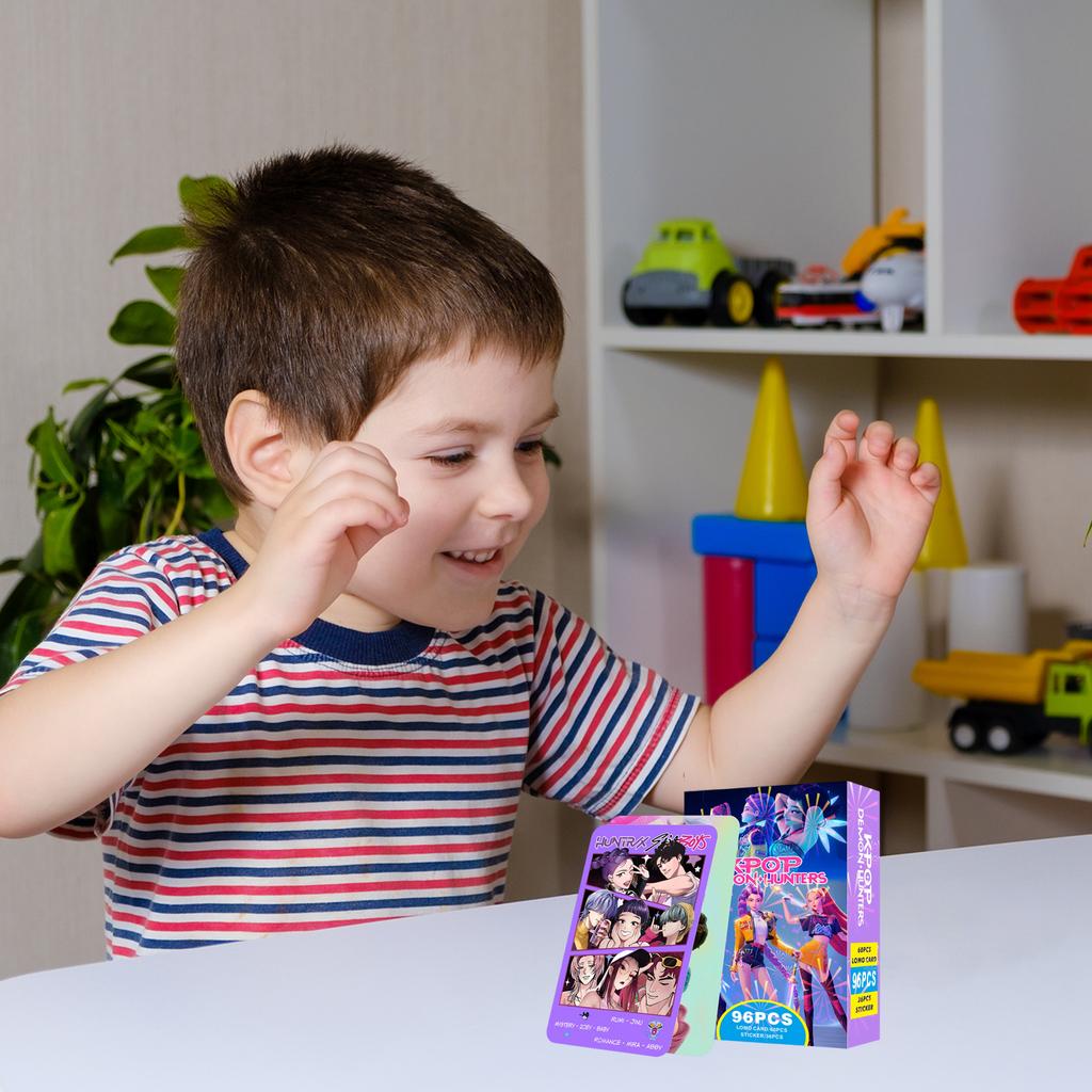 96 Двусторонних цветных фотокарточек HD с персонажами аниме, Коллекционные карточки с аниме-периферией, Наклейки и Поздравительные открытки