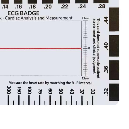 Transparent 7-Step Ruler Measuring Tool Waterproof Compact Design ECG-Interpretation Pocket Reference Guide