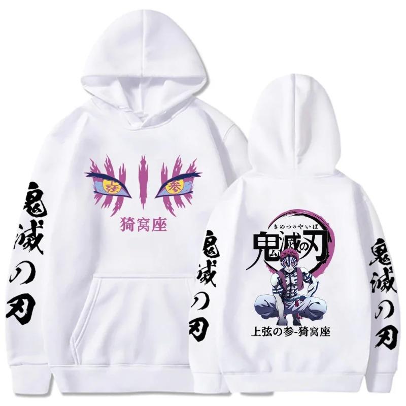 Japanese Anime Autumn New Hoodies for Men Akaza Manga Graphic Streetwear Pullover Hoody Long Sleeve Hooded Sweatshirt
