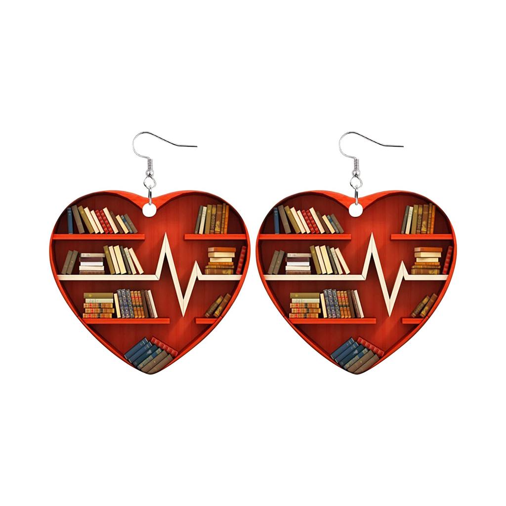 Серьги из книги «Любовь» Деревянные серьги Книга Серьги Двусторонняя живопись
