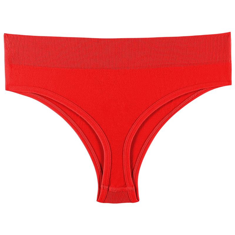 Seamless Mid-Waist T-Back Underwear: Sexy, Invisible, Solid Color, Comfortable for Sports