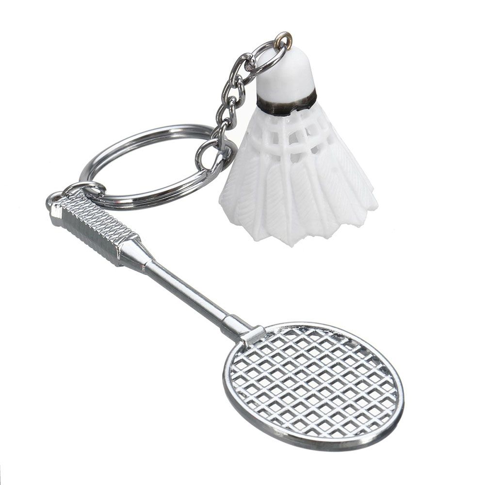 Fashion DIY Jewelry Key Ring Keyfob Key Holder Badminton Racket Key Chain Badminton Pendant Keyring