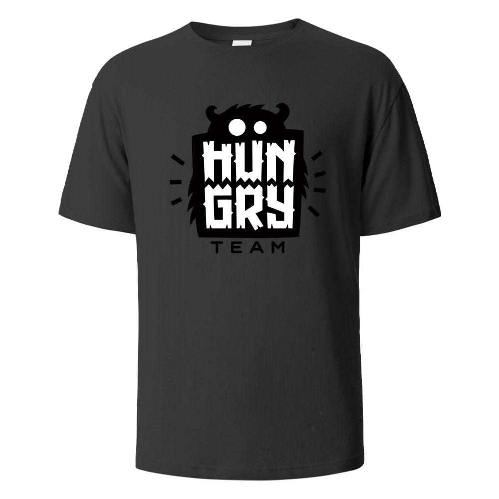 Funny HipHop Hungry Printing Tshirt For Men Wowen 100 Cotton Summer Breathable Tops Oneck Oversize Basic Tees Mens Clothing