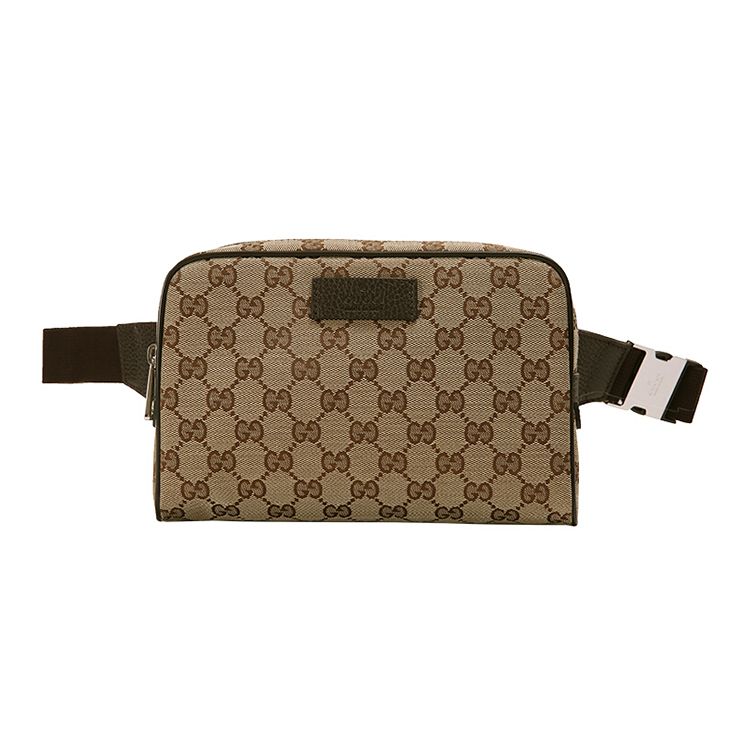 Gucci Поясная сумка GG Supreme Бежевый/Черный Унисекс Сумки Коричневый 449174-KY9KN-9886