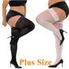 Plus Big Size Elastic Fat Woman Sexy Over Knee Thigh Highs Lace Stockings  Plus Size Leg Long Knee Socks