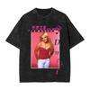 2026 Hot Hilary Duff New Album Poster Print T-Shirt Men Women Vintage Washed Cotton Streetwear Fashion Oversized Top Summer New Top Short Sleeve Tee