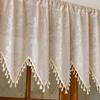 Rustic Style Summer Short Tulle Window Curtains Sun Shade Triangular Edge Lace Tulle Window Curtains Dustproof Breathable