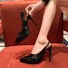 Fashion 2025Women's Sandals Summer New Super High Heel Buckle Shallow High Heels Fashion Temperament Socialite Runway Shoes