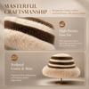 Thickened Faux Fur Hat Striped Winter Trapper Cap Ear Protection Bucket Beanie  Versatile