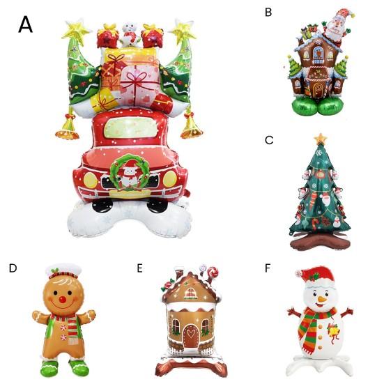 Рождественское надувное украшение, стоящий Санта-Снеговик, украшение из алюминиевой фольги, многоразовое праздничное украшение