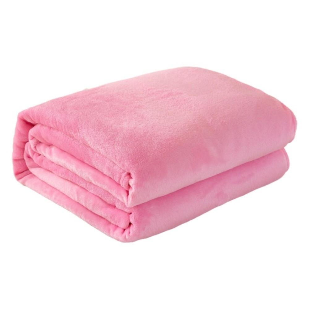 Skin-friendly Flannel Blanket Solid Color Bed Sheet Sofa Blanket Summer Sleep Blanket  Bedroom