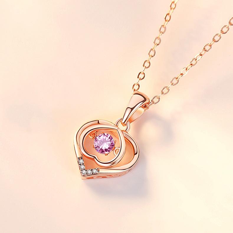 Ожерелье Double Love Heart-spirited для женщин, подвеска Beating Heart, цепочка на ключицу, цепочка на шею