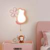 Детская комната Спальня для девочки Кошачьи настенные светильники Белый Розовый Цветочный светильник Милый Теплый Детская комната Детская Принцессина комната Прикроватные настенные светильники