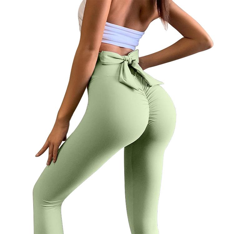 Штаны для йоги Bowknot Scrunch Butt с высокой талией, спортивные леггинсы для женщин, для спортзала, фитнеса, подтяжки бедер, леггинсы для тренировок, спорта, бега