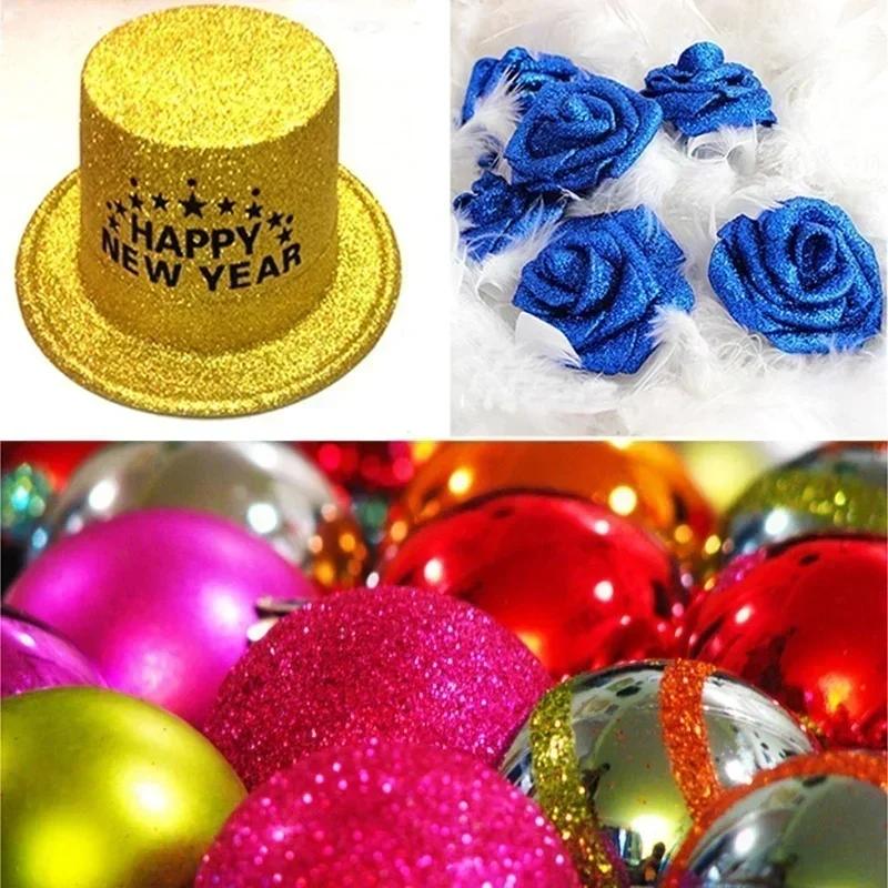 6 бутылочек аксессуаров для инструментов ручной работы в случайных цветах, блестящая пудра, материалы для нейл-арта, пудра для рисования, декоративная пудра