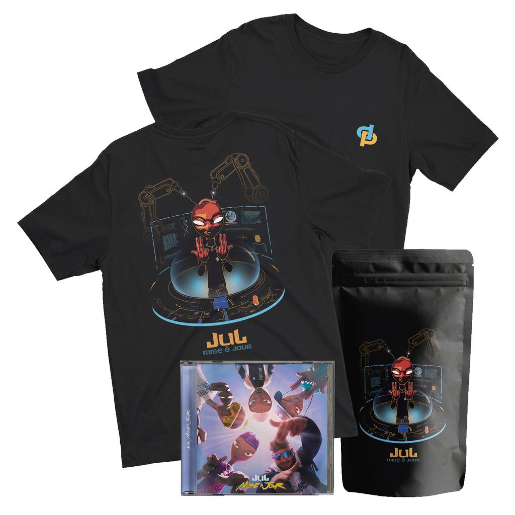 French Rap Jul T Shirt Street Hip Hop Overszied Graphic Y2k Tee MISE A JOUR Tee Julien Mari Harajuku High Street Casual T-shirt