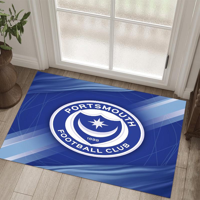Дизайн Portsmouth FC Кристальный Велюровый Ковер Уютный Не?Нескользящий ковер с принтом для спальни, гостиной, прихожей