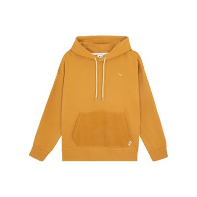 Puma MMQ Лоскутная свободная повседневная толстовка с капюшоном и длинными рукавами, топы унисекс, бежевый 623053-50